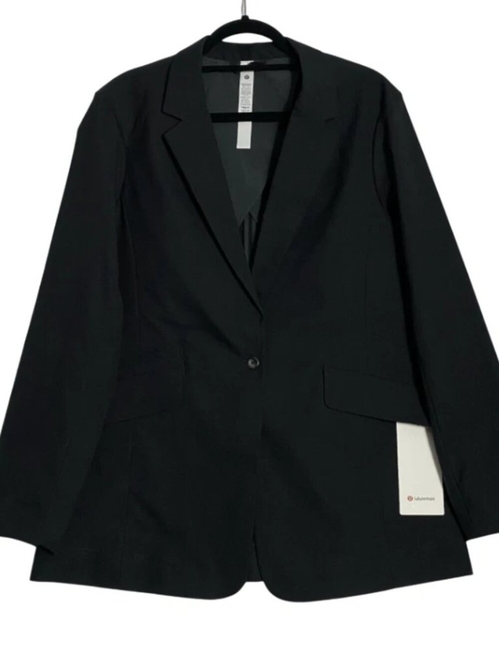 NWT Lululemon Womens Black Relaxed Fit Twill Blazer Suit Jacket Size Large